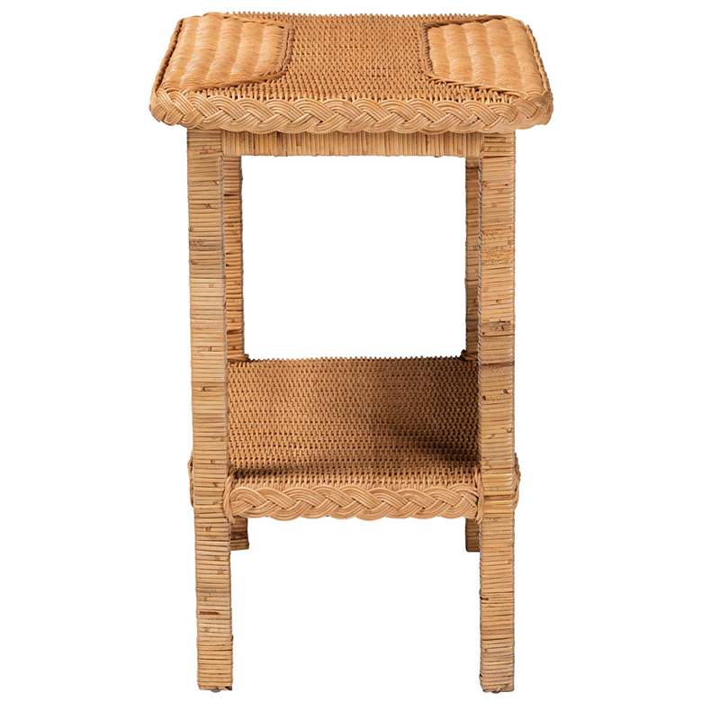 Image 4 bali & pari Minahasa Bohemian Light Honey Braided Rattan Side Table more views