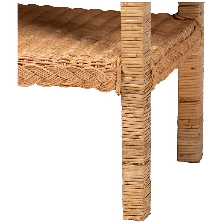 Image 5 bali & pari Minahasa Bohemian Light Honey Braided Rattan Side Table more views