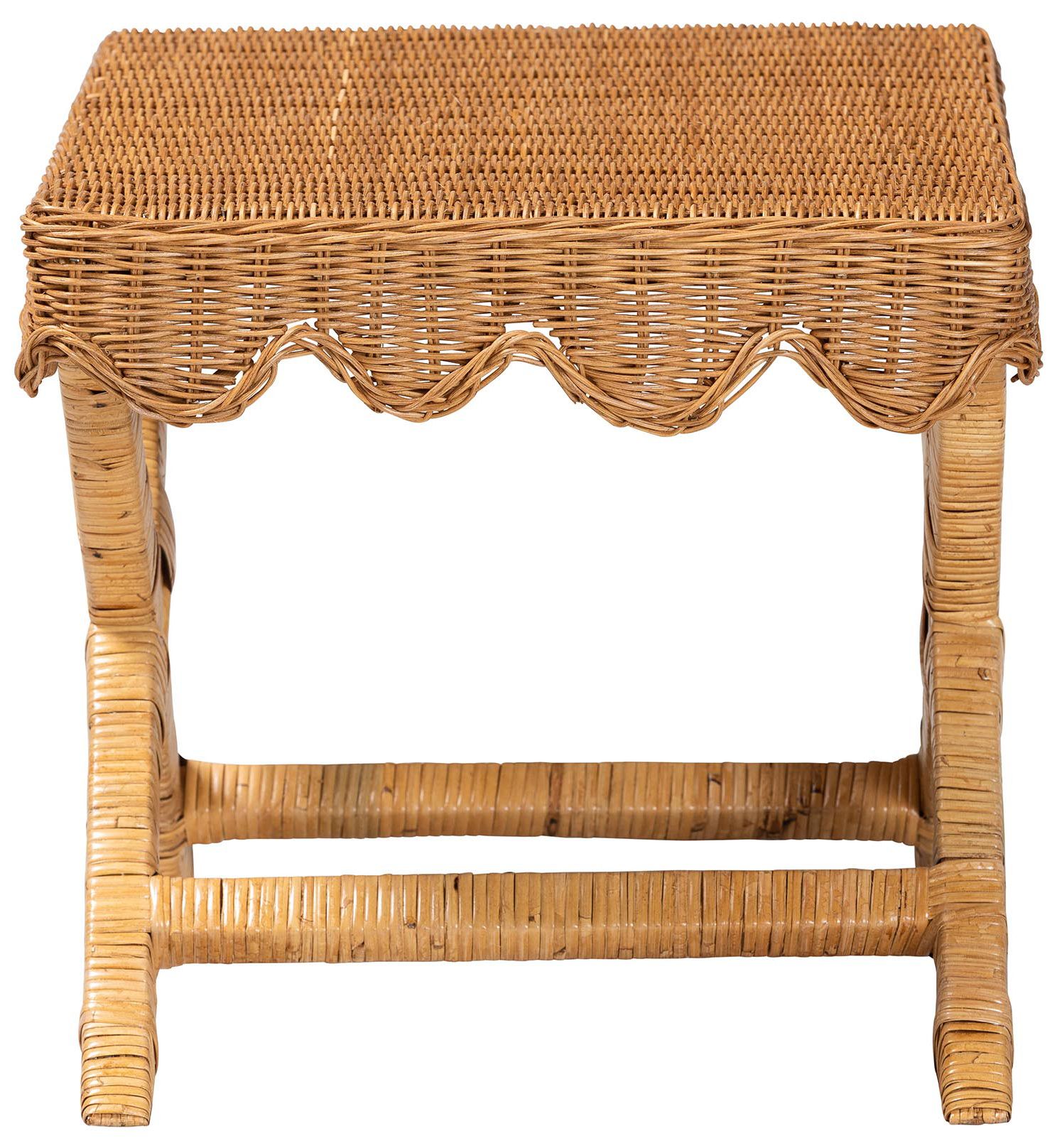 Image 4 bali & pari Modesta Natural Rattan Accent Bench - Handwoven Wicker Seating more views
