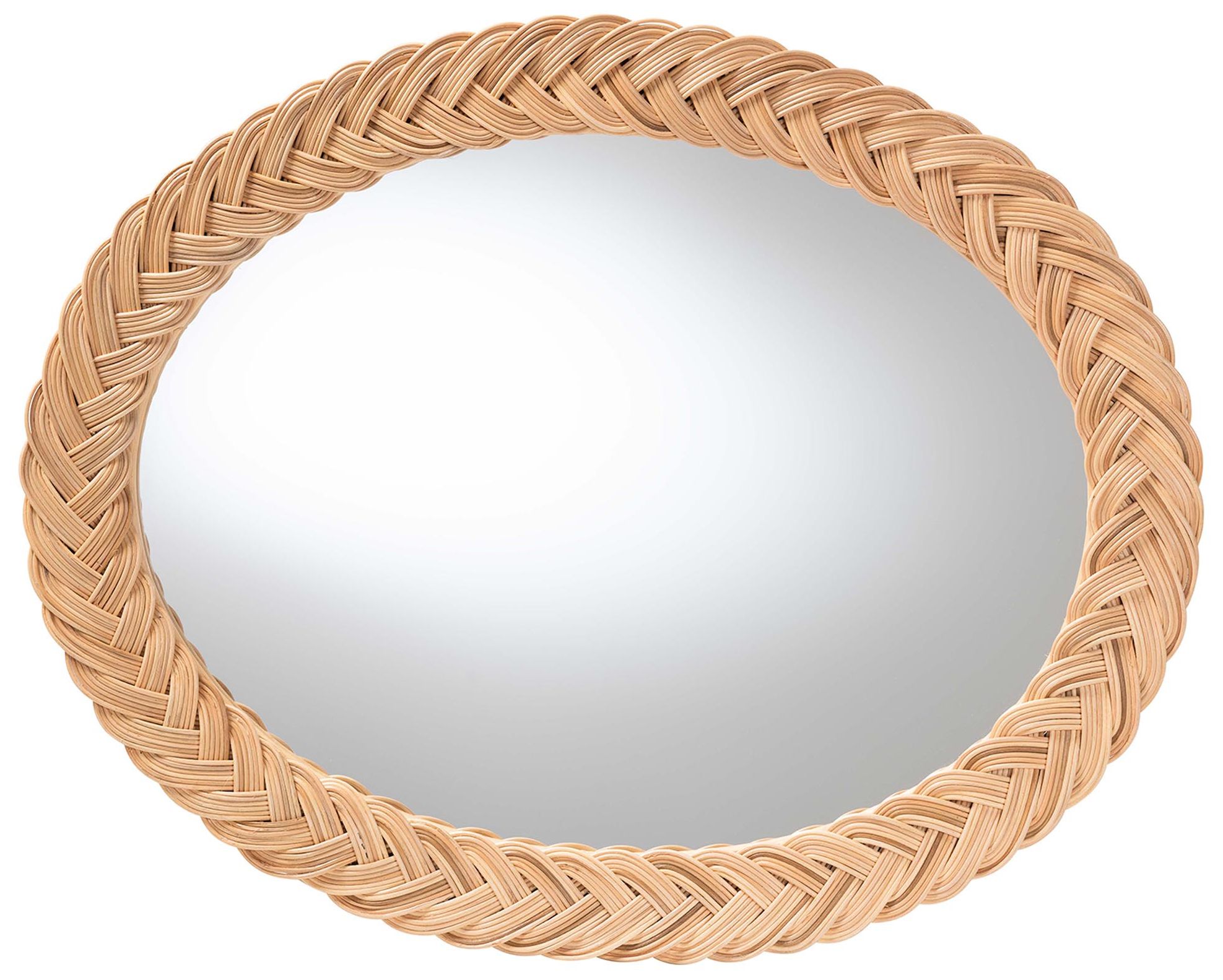 Image 2 bali & pari Nara Natural Rattan Wall Mirror, Oval