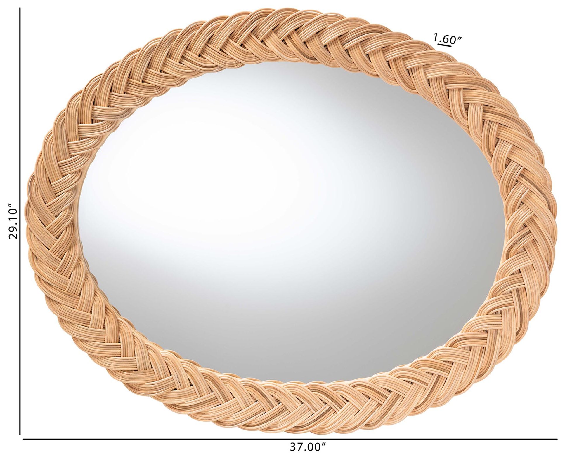 Image 4 bali & pari Nara Natural Rattan Wall Mirror, Oval more views