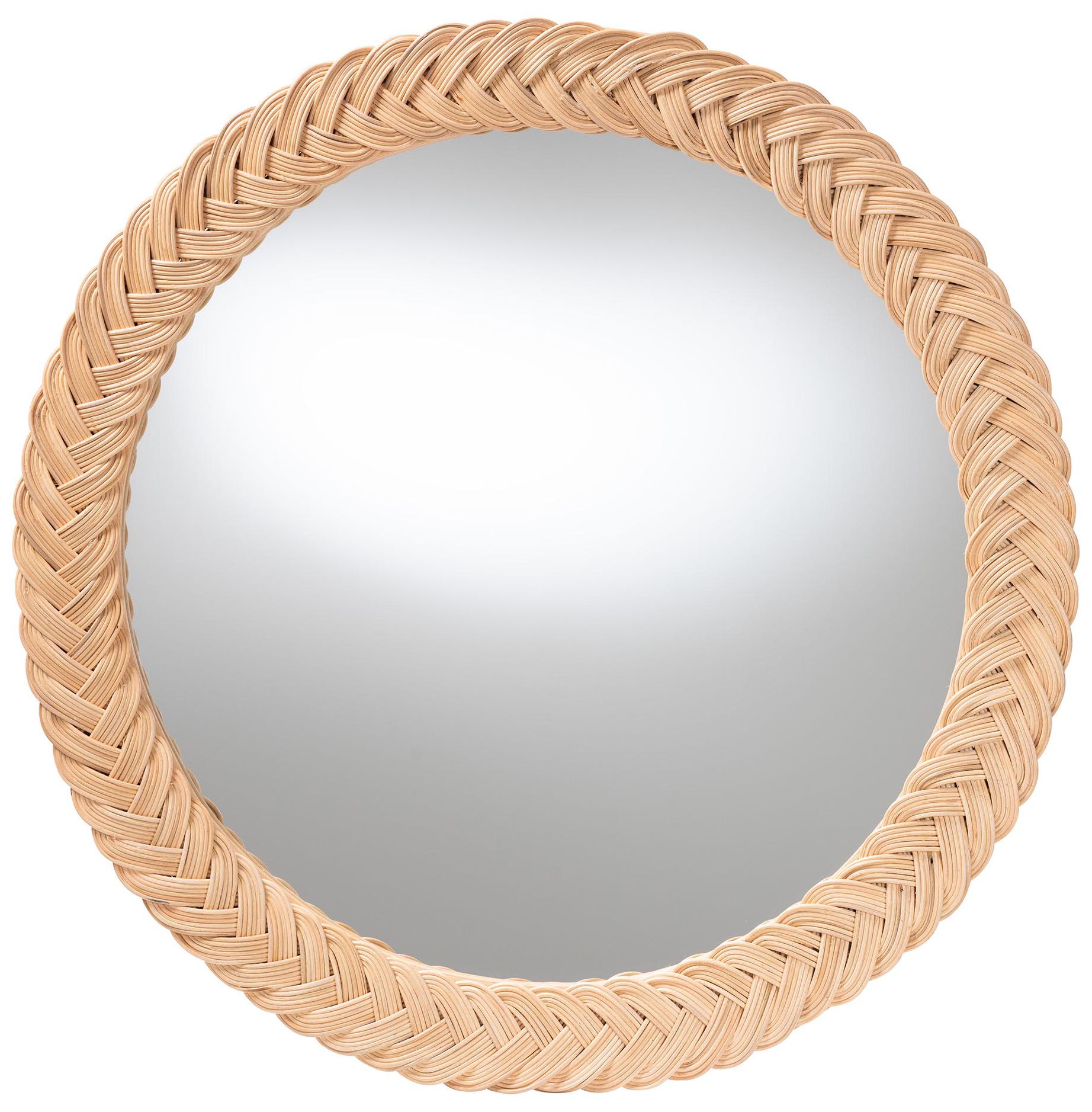 Image 2 bali & pari Nara Natural Rattan Wall Mirror, Round
