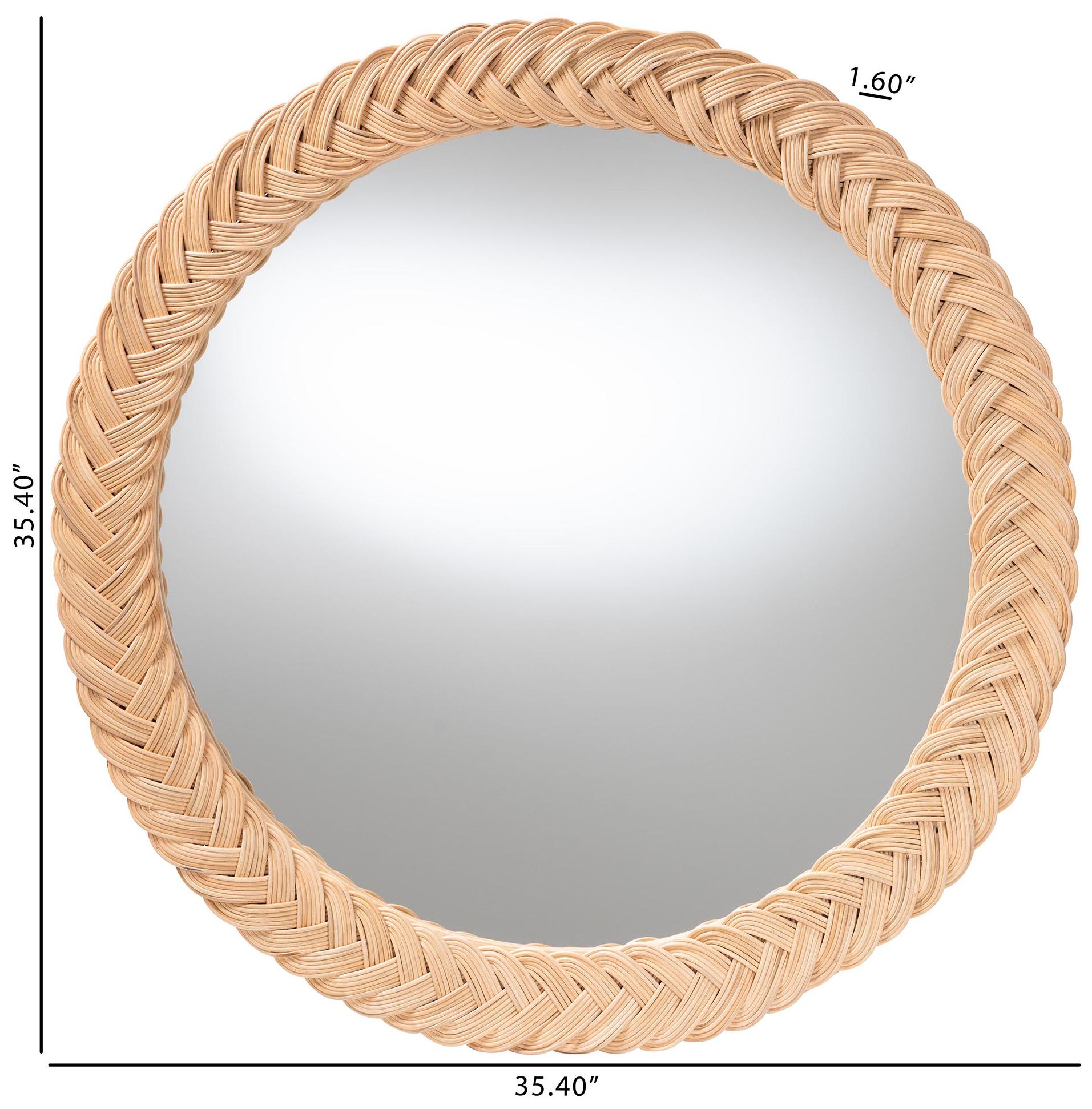 Image 4 bali & pari Nara Natural Rattan Wall Mirror, Round more views