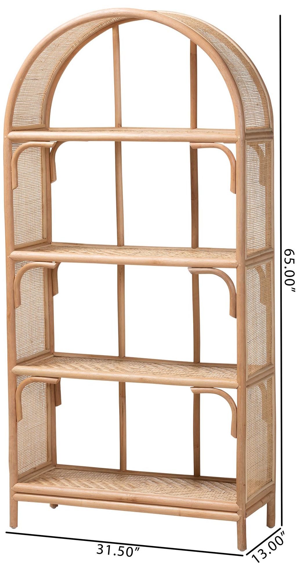 bali & pari Natania Natural Rattan 4-Tier Display Shelf