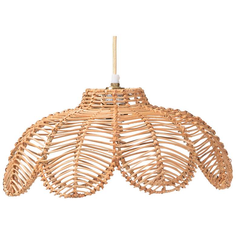 Image 2 bali & pari Neorah Natural Rattan Pendant Lampshade - Ceiling Light Cover