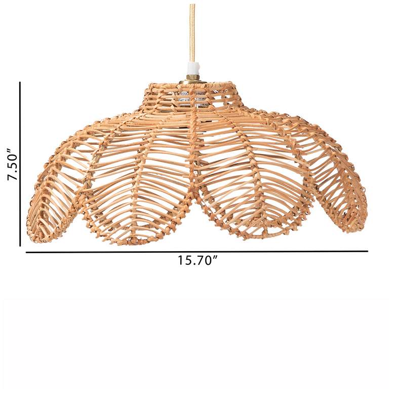 Image 3 bali & pari Neorah Natural Rattan Pendant Lampshade - Ceiling Light Cover more views