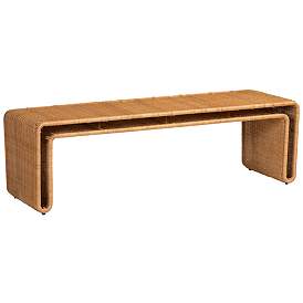 Image1 of bali & pari Nevada Bohemian Light Honey Rattan Accent Bench