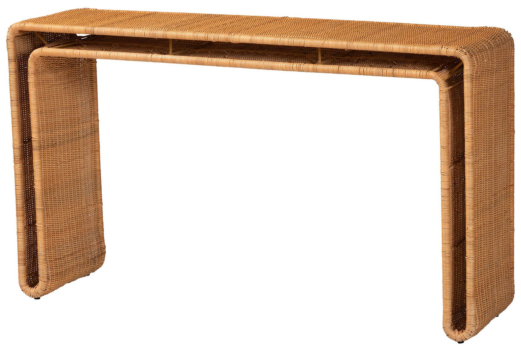 Image 2 bali & pari Nevada Bohemian Light Honey Rattan Console Table
