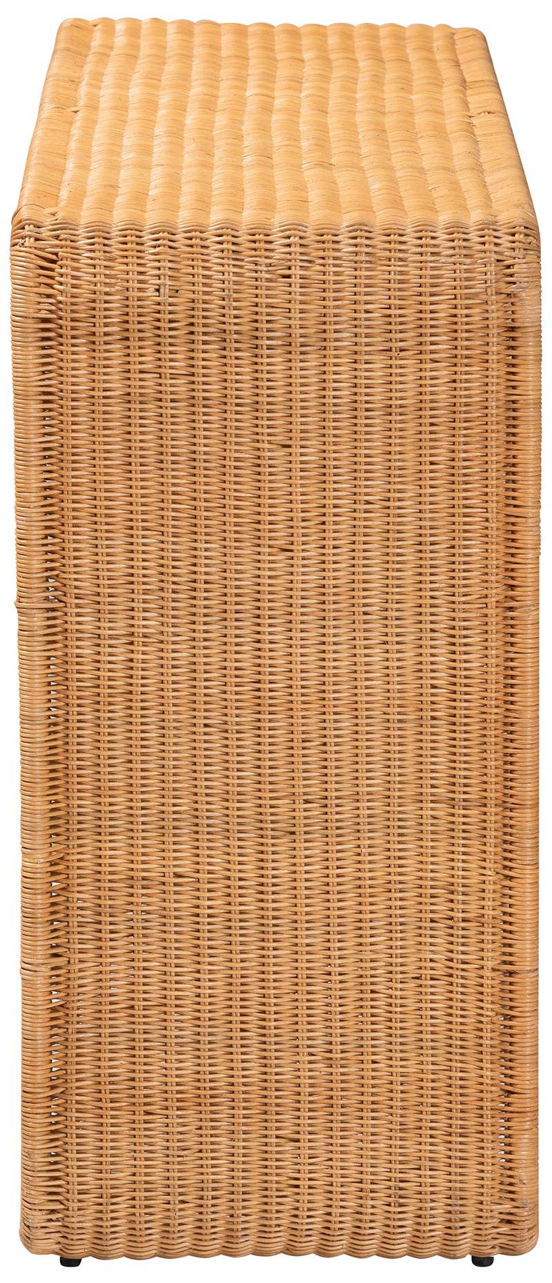 Image 4 bali & pari Nevada Bohemian Light Honey Rattan Console Table more views