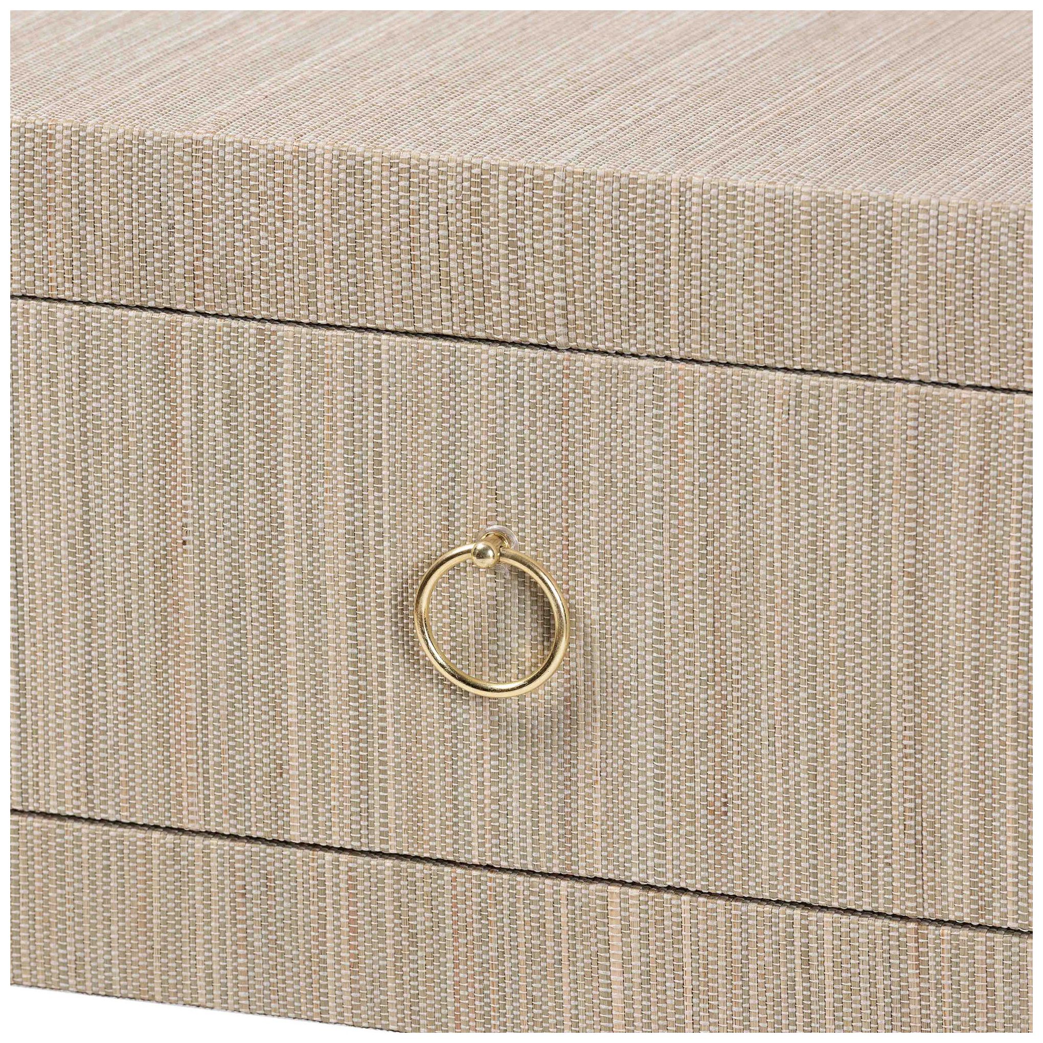 bali & pari Noah Grasscloth 2-Drawer Console Table - Accent Table, Beige