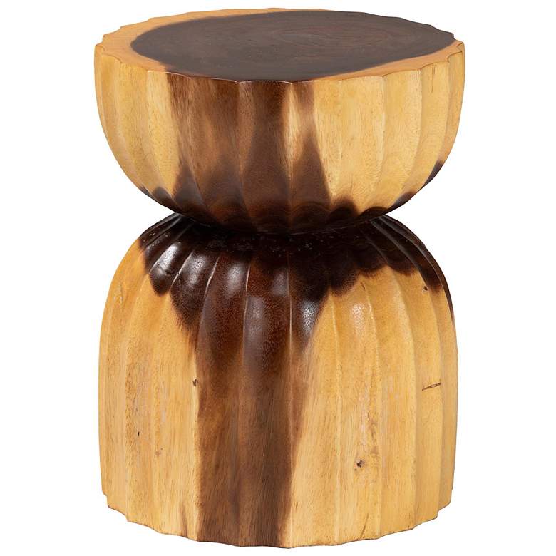 Image 3 bali & pari Noleta Hand-carved Suar Wood Side Table more views