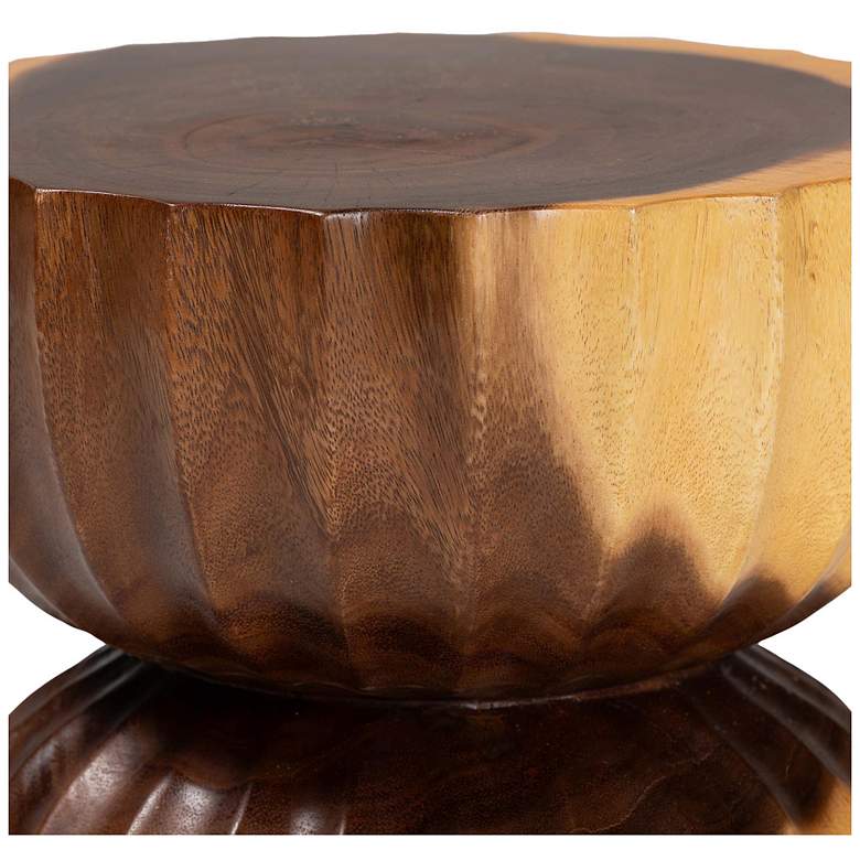 Image 4 bali & pari Noleta Hand-carved Suar Wood Side Table more views