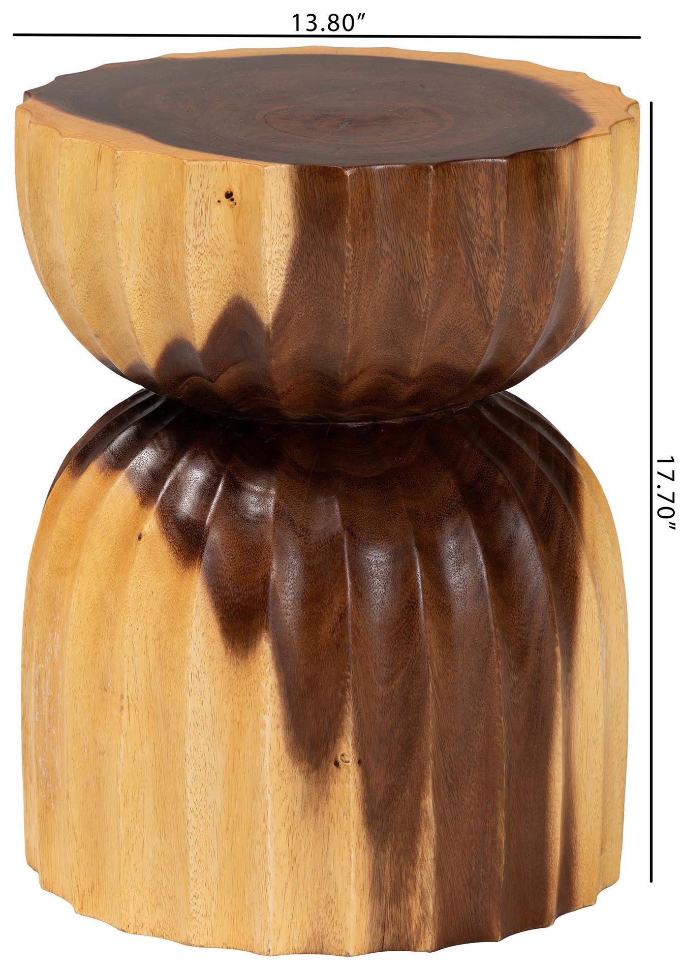 bali & pari Noleta Hand-carved Suar Wood Side Table