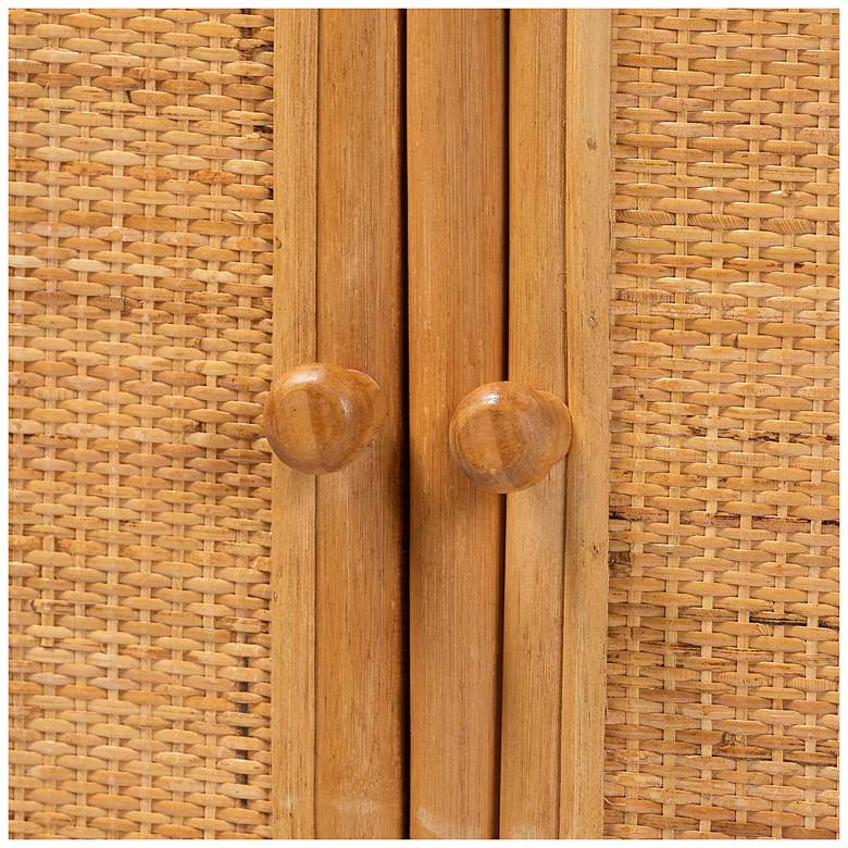 Image 7 bali & pari Noreen Peacock Fan Natural Rattan Cabinet more views