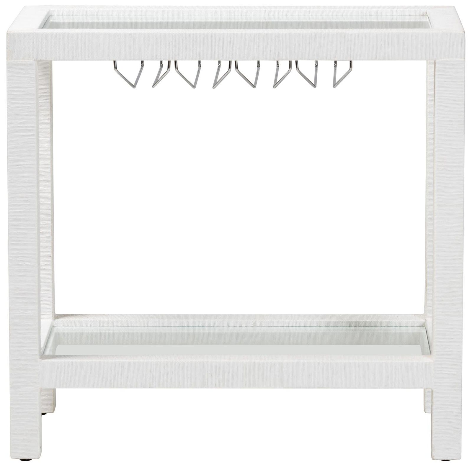 Image 3 bali & pari Oaklynn Natural Grasscloth Wine Rack -with Glass Shelves, White more views