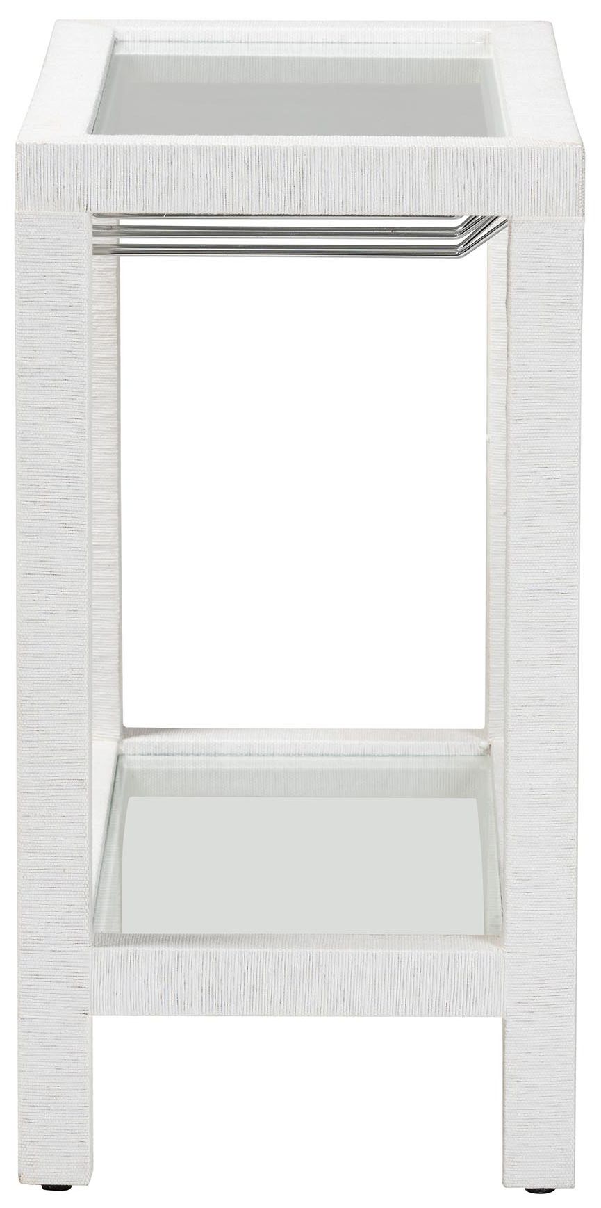 Image 4 bali & pari Oaklynn Natural Grasscloth Wine Rack -with Glass Shelves, White more views