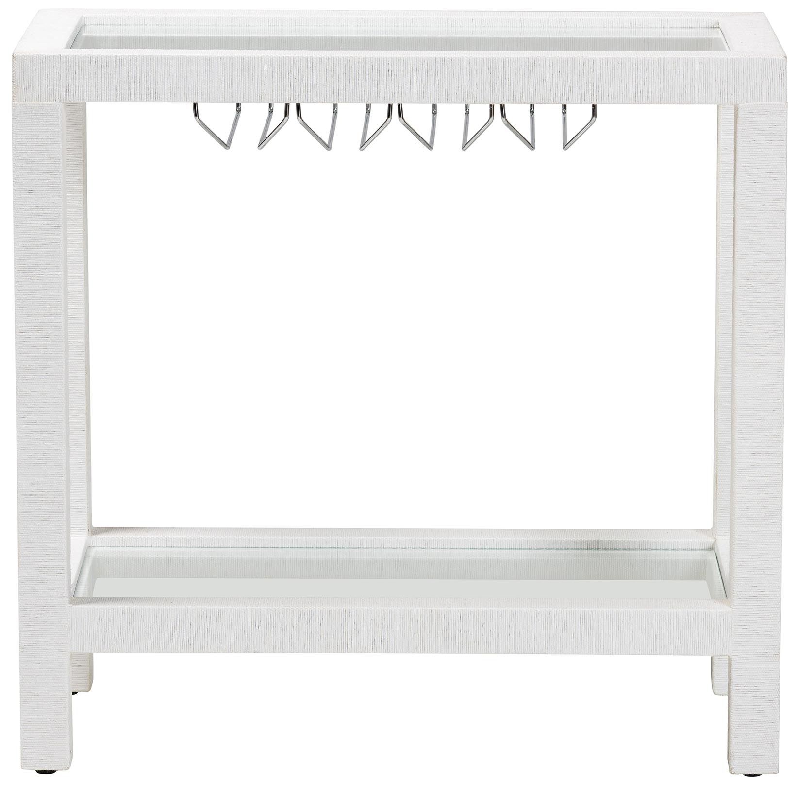 Image 5 bali & pari Oaklynn Natural Grasscloth Wine Rack -with Glass Shelves, White more views