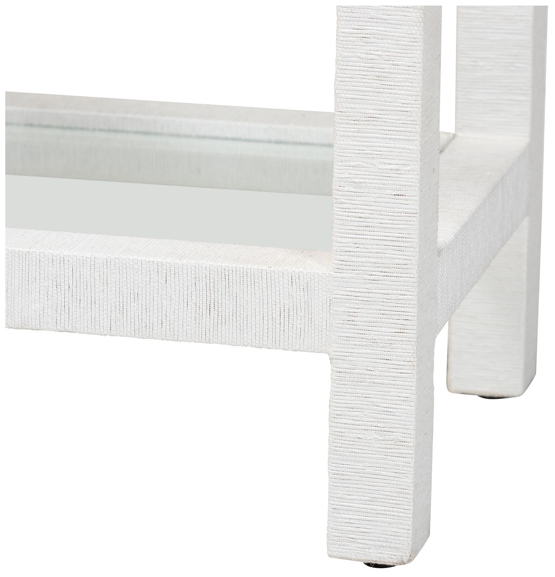 Image 7 bali & pari Oaklynn Natural Grasscloth Wine Rack -with Glass Shelves, White more views