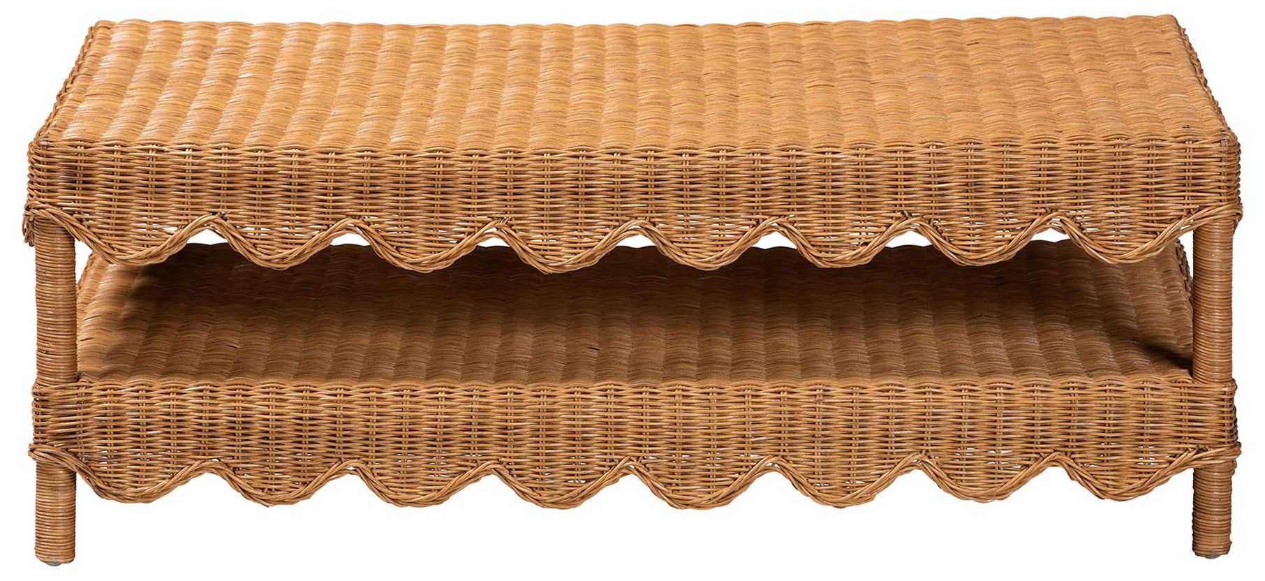 Image 3 bali & pari Oteria Natural Rattan Coffee Table - Wicker Cocktail Table more views