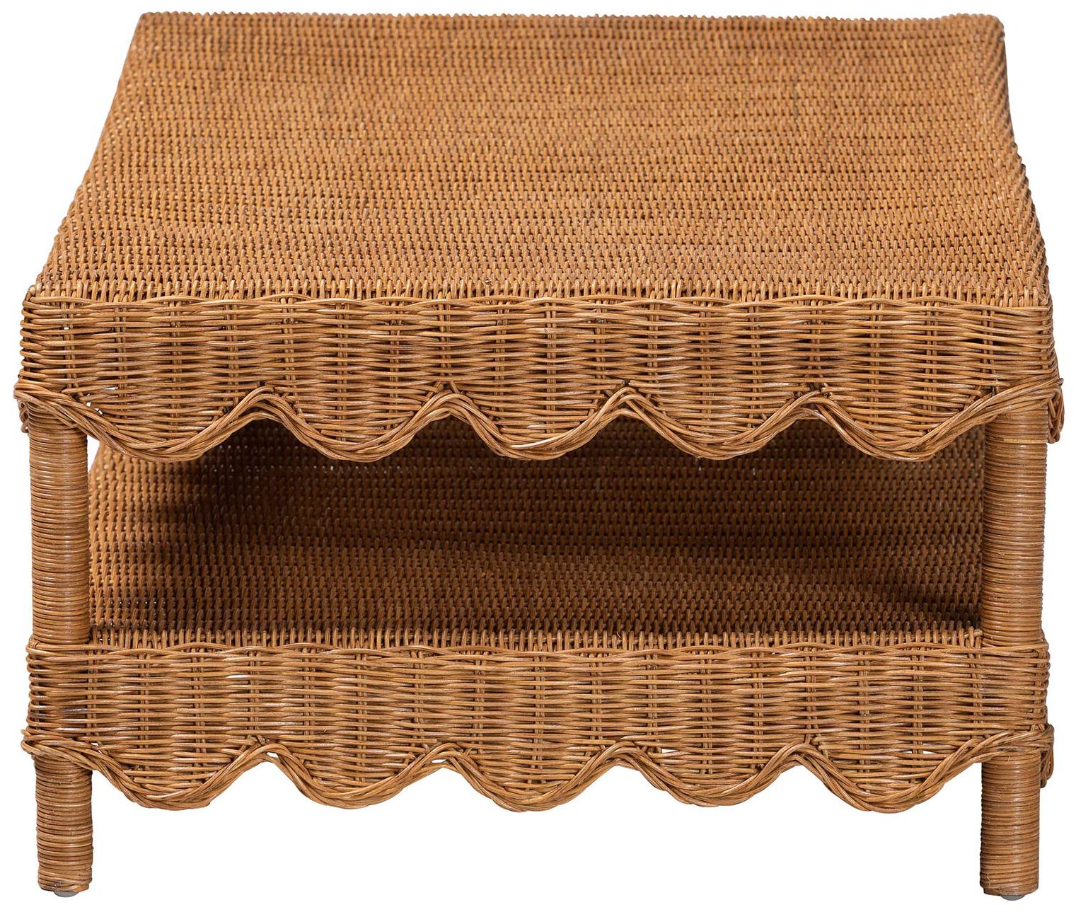 Image 4 bali & pari Oteria Natural Rattan Coffee Table - Wicker Cocktail Table more views