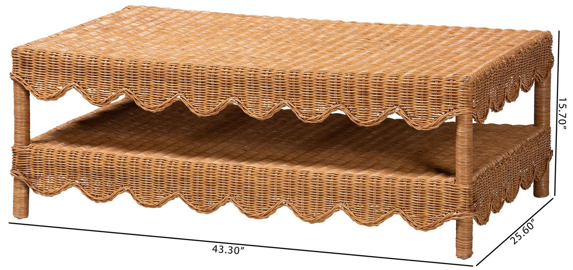 Image 7 bali & pari Oteria Natural Rattan Coffee Table - Wicker Cocktail Table more views