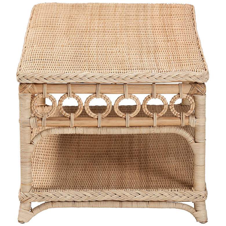 Image 4 bali & pari Oxford Braided Natural Rattan Coffee Table with Open Shelf more views