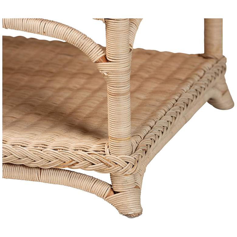 Image 6 bali & pari Oxford Braided Natural Rattan Coffee Table with Open Shelf more views