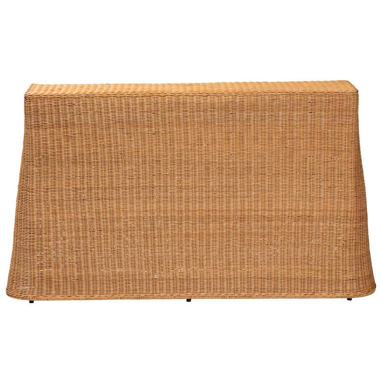 Image 5 bali & pari Palm Bohemian Honey Scallop Rattan Console Table more views