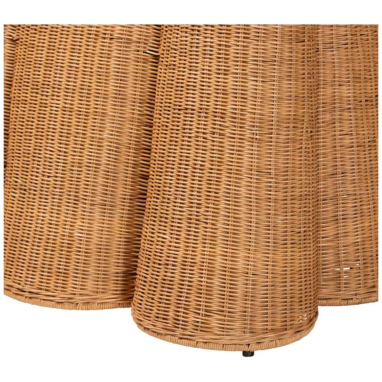 Image 6 bali & pari Palm Bohemian Honey Scallop Rattan Console Table more views