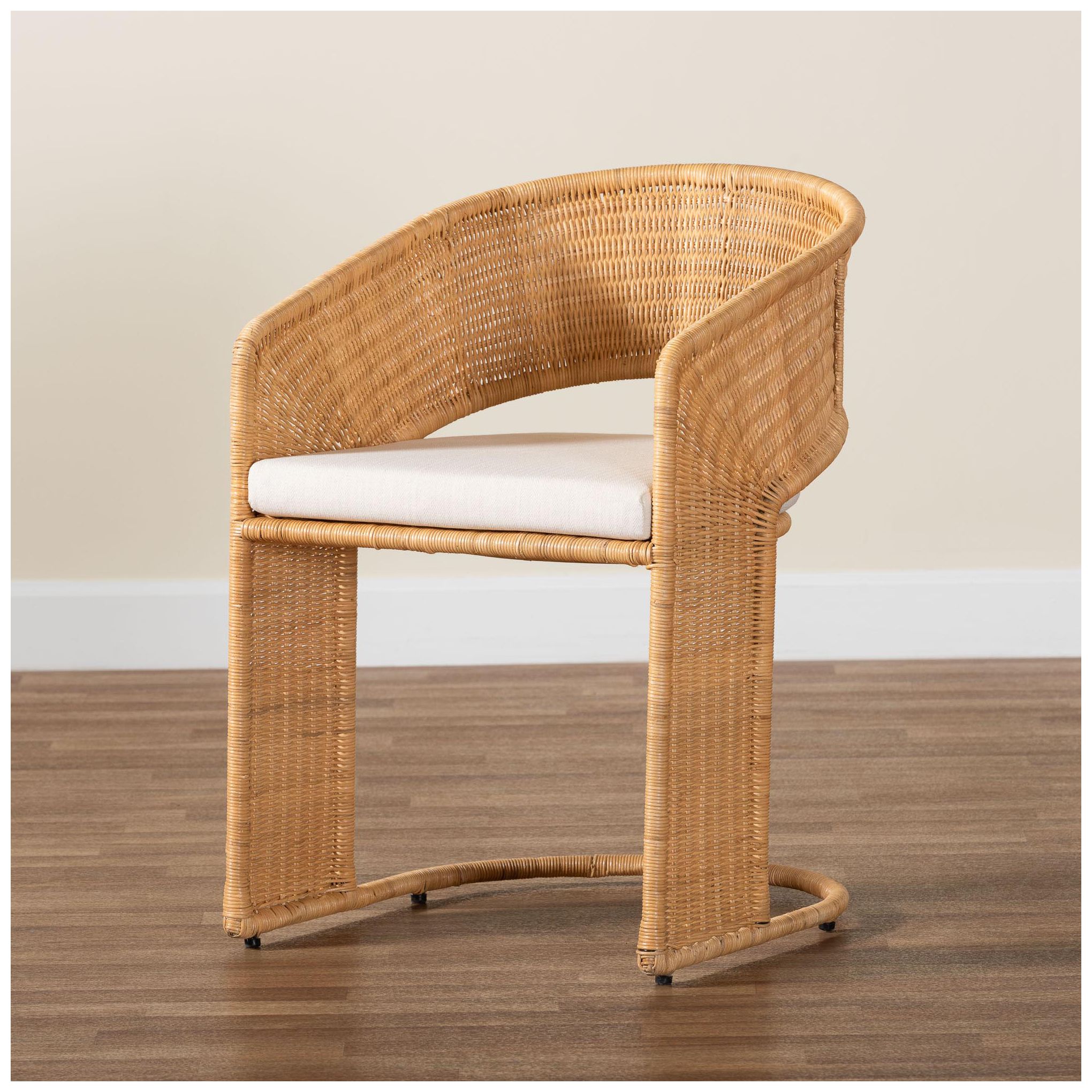 bali & pari Palm Bohemian Light Honey Rattan Dining Chair
