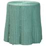 2_bali & pari Palm Scallop Round Natural Rattan Console Table