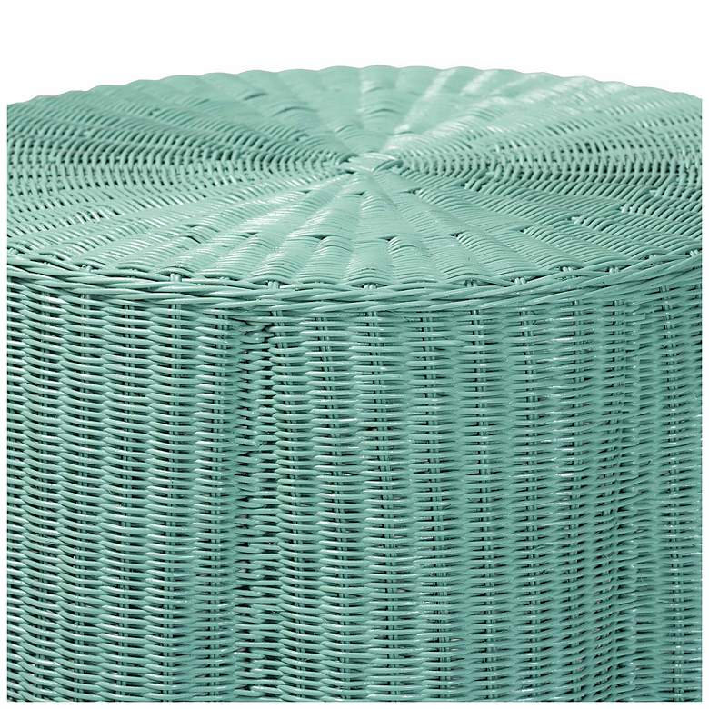 Image 3 bali & pari Palm Scallop Round Natural Rattan Console Table more views