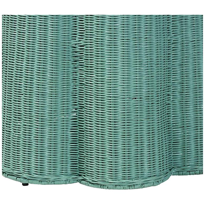 Image 4 bali & pari Palm Scallop Round Natural Rattan Console Table more views
