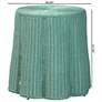 6_bali & pari Palm Scallop Round Natural Rattan Console Table more views