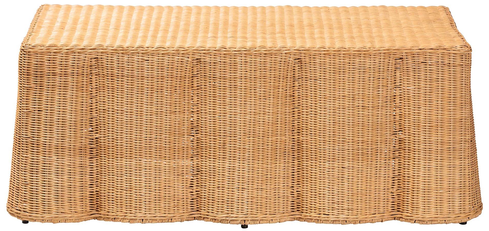 Image 3 bali & pari Palm Scalloped Rattan Coffee Table, Light Honey more views