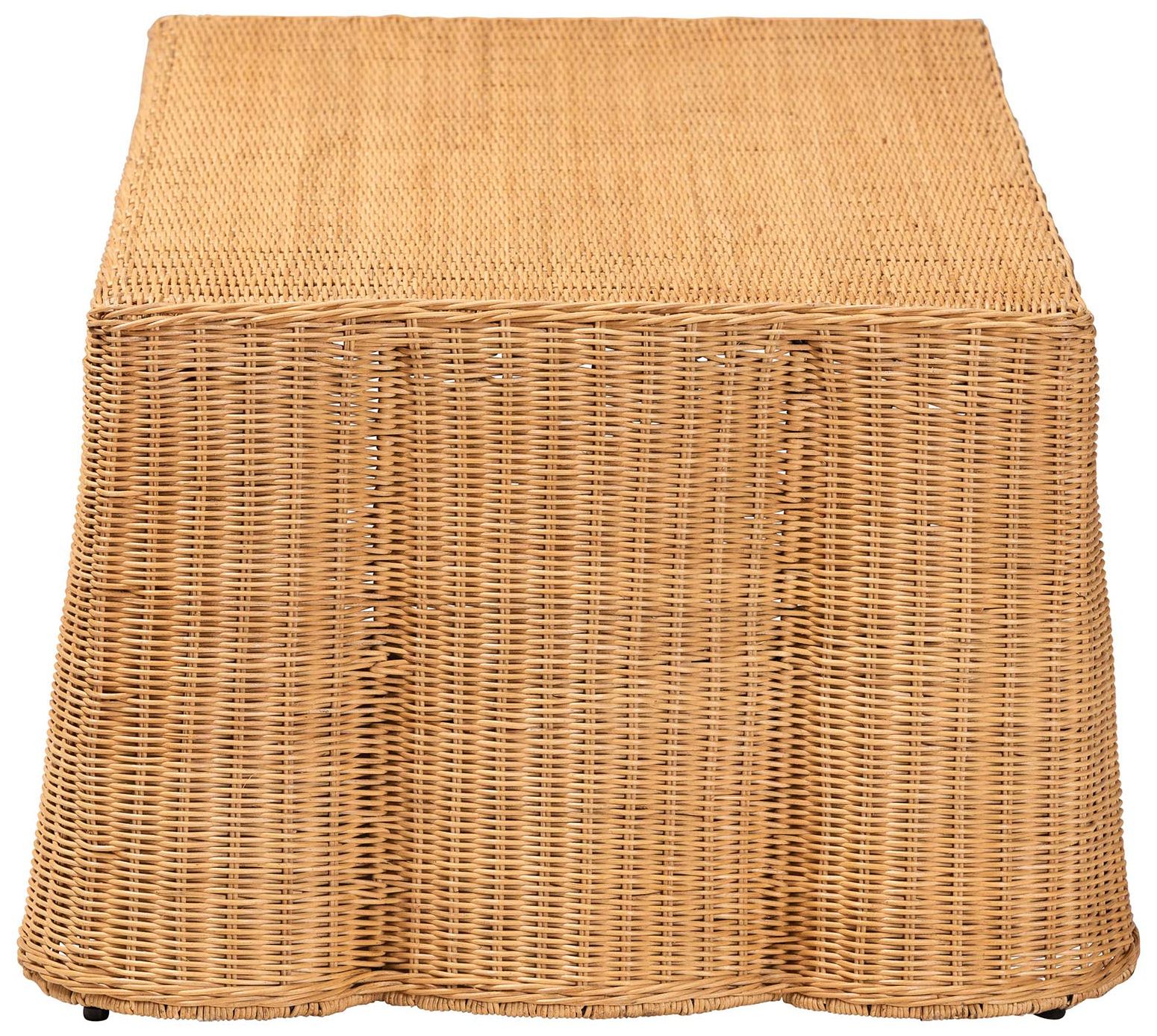 Image 4 bali & pari Palm Scalloped Rattan Coffee Table, Light Honey more views