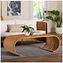 1_bali & pari Palm Waterfall Natural Rattan Coffee Table - Wicker Centerpiece