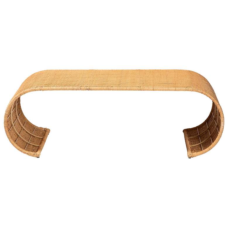 Image 3 bali & pari Palm Waterfall Natural Rattan Coffee Table - Wicker Centerpiece more views