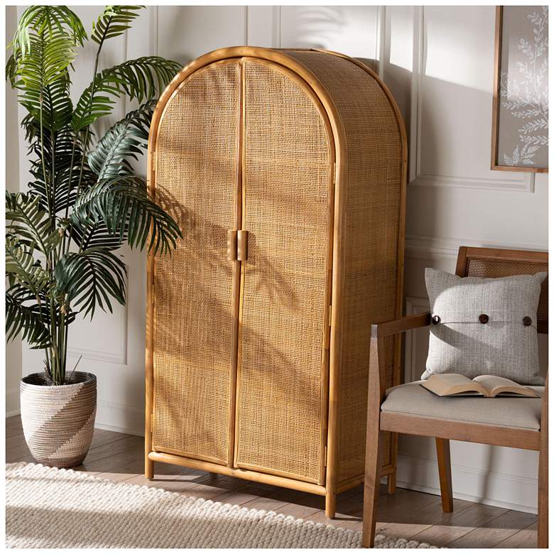 Image 2 bali & pari Paloma Light Honey Rattan Large Storage Cabinet more views