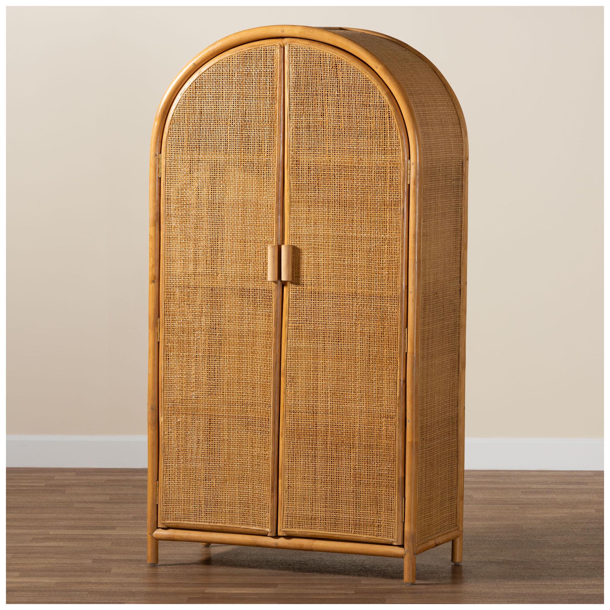 bali & pari Paloma Light Honey Rattan Large Storage Cabinet