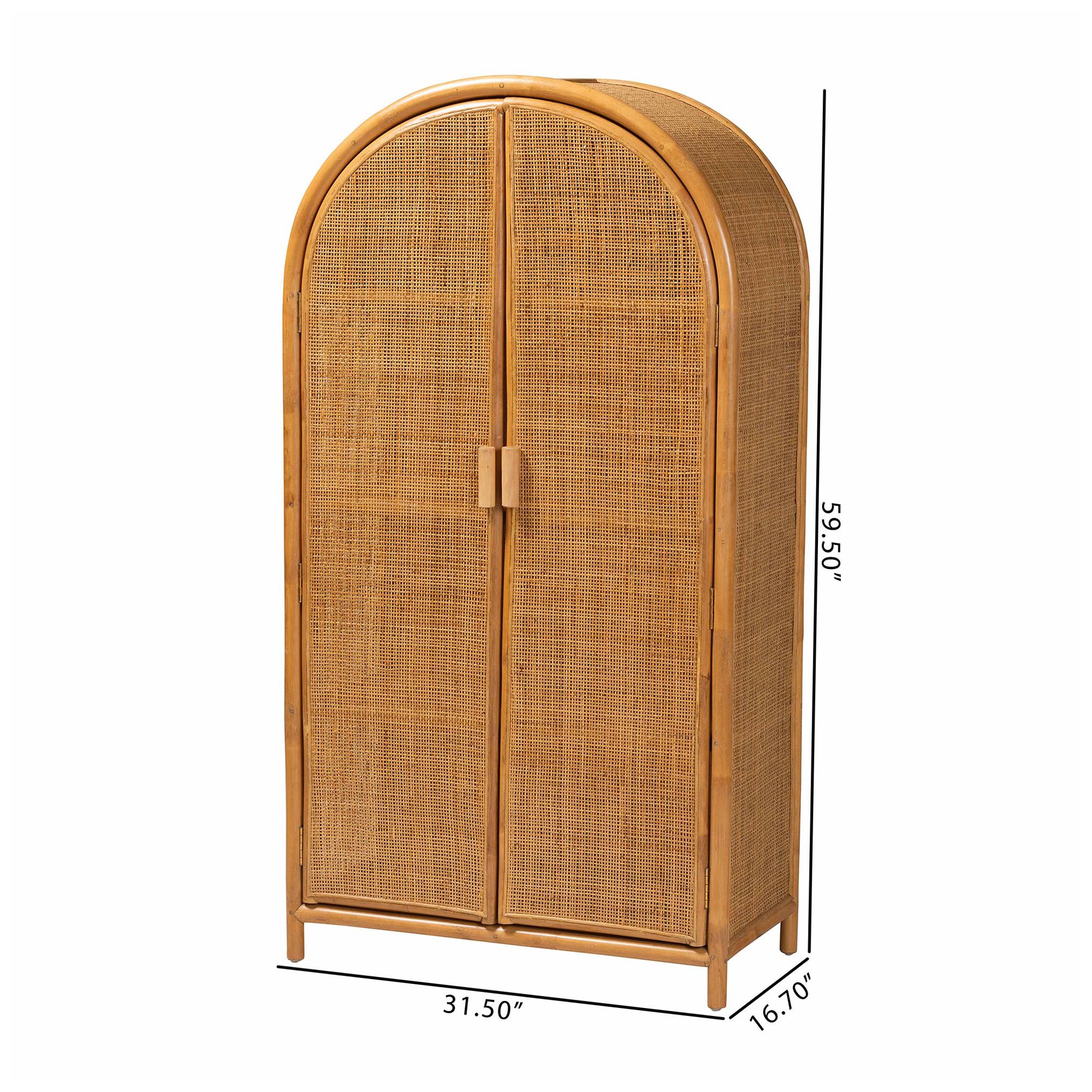bali & pari Paloma Light Honey Rattan Large Storage Cabinet