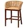 bali & pari Papua Natural Rattan and Walnut Brown Acacia Wood Counter Stool