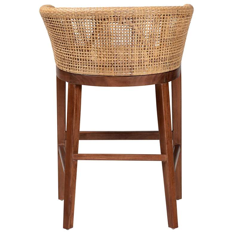 Image 5 bali & pari Papua Natural Rattan and Walnut Brown Acacia Wood Counter Stool more views