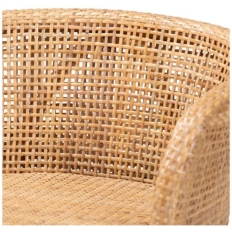 Image 6 bali & pari Papua Natural Rattan and Walnut Brown Acacia Wood Counter Stool more views