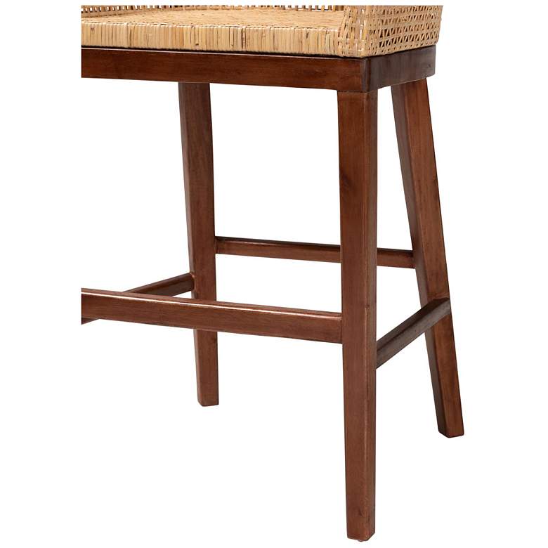 Image 7 bali & pari Papua Natural Rattan and Walnut Brown Acacia Wood Counter Stool more views