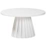 2_bali & pari Parvana White Round Coffee Table with Fluted Pedestal Base