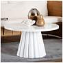 1_bali & pari Parvana White Round Coffee Table with Fluted Pedestal Base