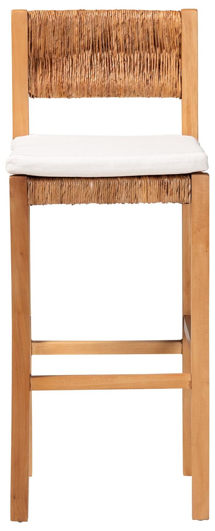 Image 3 bali & pari Pava Woven Seagrass Bar Stool - with Textured Back, Bar Height more views