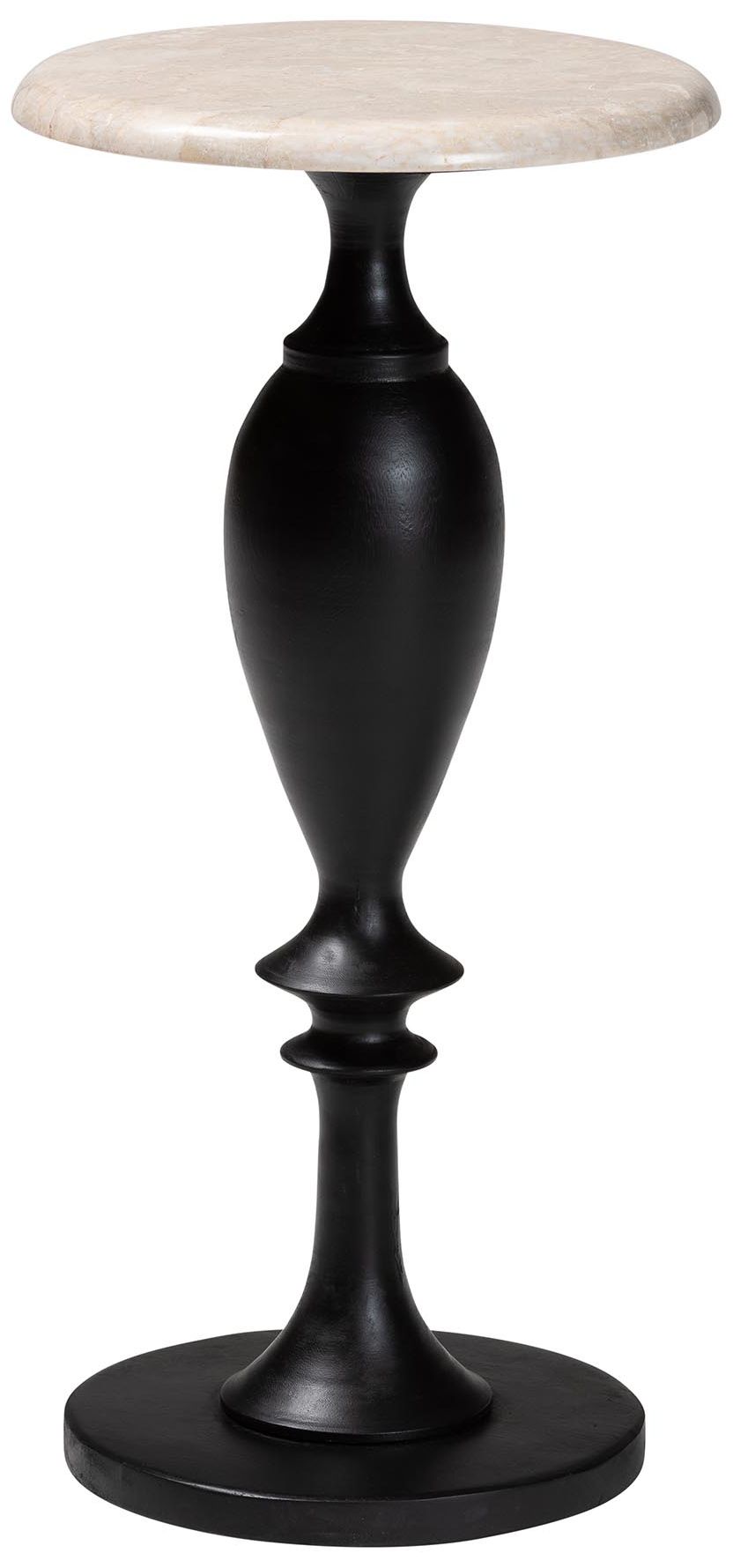 Image 2 bali & pari Perlita End Table with Marble Stone Top - Sculpted Pedestal