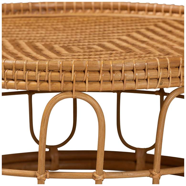 Image 3 bali & pari Phoenix Modern Bohemian Light Honey Rattan Coffee Table more views